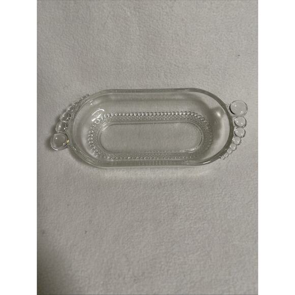 Duncan & Miller Teardrop Elegant Glass Relish Pickle Dish Snack Tray Oval. BB - Picture 1 of 6